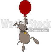 Royalty-Free Vector Clip Art Illustration of a Dog Floating Away With A Balloon © djart #1055599