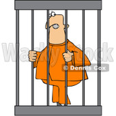 Royalty-Free Vector Clip Art Illustration of An Angry Prisoner Behind Bars © djart #1057882