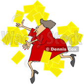 Royalty-Free Vector Clip Art Illustration of a Woman Tripping And Dropping Papers © djart #1059513
