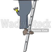Royalty-Free Vector Clip Art Illustration of a Worker Man's Legs On A Ladder © djart #1061045