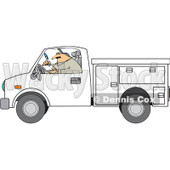 Clipart Worker Writing In A Utility Truck - Royalty Free Vector Illustration © djart #1062795