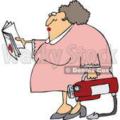 Clipart Woman Reading Extinguisher Manual - Royalty Free Vector Illustration © djart #1062796