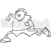 Clipart Outlined Boy Running Scared - Royalty Free Vector Illustration © djart #1062802