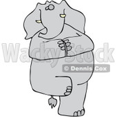 Clipart Yoga Elephant Balanced On One Leg - Royalty Free Vector Illustration © djart #1065015
