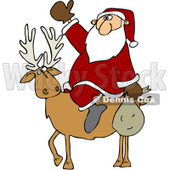Clipart Santa On A Reindeer - Royalty Free Vector Illustration © djart #1067564