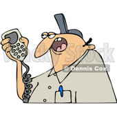 Clipart Worker Talking On A Radio - Royalty Free Vector Illustration © djart #1067864