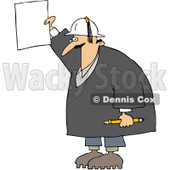 Clipart Construction Worker Holding A Message - Royalty Free Vector Illustration © djart #1069037