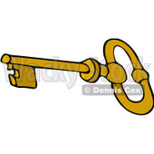 Clipart Gold Skeleton Key - Royalty Free Vector Illustration © djart #1069039