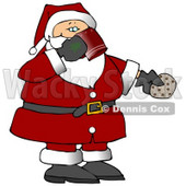 Santa Drinking Milk and Eating Cookies on Christmas Eve Clipart Illustration © djart #10694