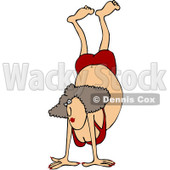 Clipart Woman Doing A Handstand In A Bikini - Royalty Free Vector Illustration © djart #1073586