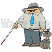Blind Man With a Cane and Guide Dog Clipart Illustration © djart #10756