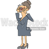 Clipart Hysterical Woman Screaming - Royalty Free Vector Illustration © djart #1078199