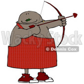 Black Cupid Aiming a Bow and Arrow on Valentines Day Clipart Illustration © djart #10794