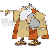 Clipart Moses Holding The Ten Commandments Tablet And Pointing - Royalty Free Vector Illustration © djart #1079844