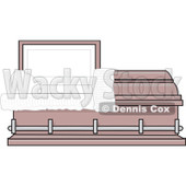 Clipart Empty Pink Burial Coffin Casket - Royalty Free Vector Illustration © djart #1081112