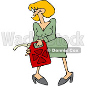 Clipart Woman Holding A Gas Can - Royalty Free Vector Illustration © djart #1082262