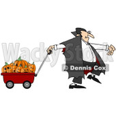 Clipart Vampire Pulling Halloween Pumpkins An A Wagon - Royalty Free Illustration © djart #1082566