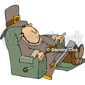 Clipart Thanksgiving Pilgrim Relaxing In A Recliner - Royalty Free Vector Illustration © djart #1082570