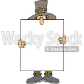 Clipart Pilgrim Holding A Thanksgiving Sign - Royalty Free Vector Illustration © djart #1083581