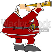 Clipart Santa Viewing Through A Scope - Royalty Free Vector Illustration © djart #1084856