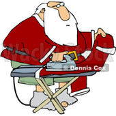 Clipart Santa Ironing His Pants - Royalty Free Vector Illustration © djart #1084860