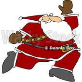 Clipart Santa Running - Royalty Free Vector Illustration © djart #1086602