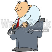 Clipart Man Smiling And Holding Out His Fat Pants - Royalty Free Vector Illustration © djart #1088032