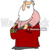 Clipart Thin Santa Holding Out His Big Pants After Losing Weight - Royalty Free Vector Illustration © djart #1088034