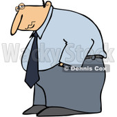 Clipart Depressed Businessman Hanging His Head Low - Royalty Free Vector Illustration © djart #1096551