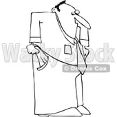 Clipart Outlined Businessman With Empty Pockets - Royalty Free Vector Illustration © djart #1101693
