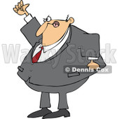 Clipart Mad Businessman Shaking His Fist In The Air - Royalty Free Vector Illustration © djart #1105053