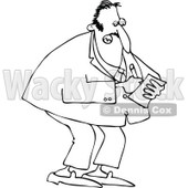 Clipart Outlined Businessman Jotting Down Notes - Royalty Free Vector Illustration © djart #1105903