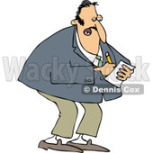 Clipart Businessman Jotting Down Notes - Royalty Free Vector Illustration © djart #1105907