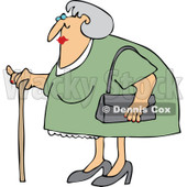Clipart Granny Woman Using A Cane - Royalty Free Vector Illustration © djart #1105909