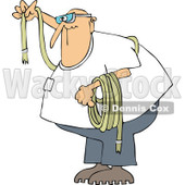 Clipart Man Wearing Goggles And Holding A Rope - Royalty Free Vector Illustration © djart #1107617