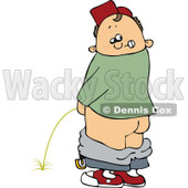 Clipart Boy Looking Back And Peeing - Royalty Free Vector Illustration © djart #1108873