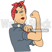 Clipart Rosie The Riveter Flexing Her Strong Muscles - Royalty Free Vector Illustration © djart #1110853
