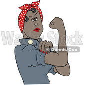 Clipart Black Rosie The Riveter Flexing Her Strong Muscles - Royalty Free Vector Illustration © djart #1110901