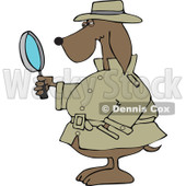 Clipart Private Detective Dog Using A Magnifying Glass - Royalty Free Vector Illustration © djart #1111311