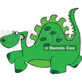 Clipart Green Scared Dinosaur - Royalty Free Vector Illustration © djart #1111983
