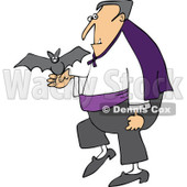 Clipart Halloween Vampire With A Pet Bat - Royalty Free Vector Illustration © djart #1114013