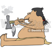 Clipart Native American Man Smoking A Pipe - Royalty Free Vector Illustration © djart #1114227