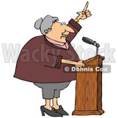 Proud Female Politician Gesturing With Her Hand While Giving a Public Speech Clipart Picture © djart #11145