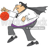Clipart Of A Sporty Halloween Vampire Playing Basketball - Royalty Free Vector Illustration © djart #1116720
