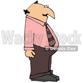 Balding Caucasian Businessman With a Beer Belly Wearing a Pink Shirt Clipart Picture © djart #11203