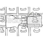 Cartoon Of An Outlined Dead Person In A Morgue - Royalty Free Vector Clipart © djart #1126032