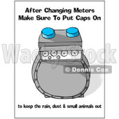 Cartoon Of A Gas Meter With Safety Text - Royalty Free Clipart © djart #1134443