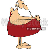 Cartoon of Santa Drying off with a Towel - Royalty Free Vector Clipart © djart #1144602