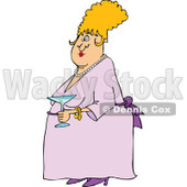 Cartoon of a Dressed up woman Holding a Martini - Royalty Free Vector Clipart © djart #1144609