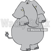 Cartoon of an Elephant Standing and Begging - Royalty Free Vector Clipart © djart #1160533